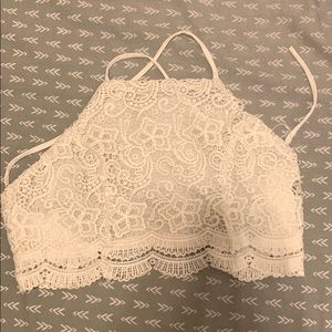 White Lace Halter Top